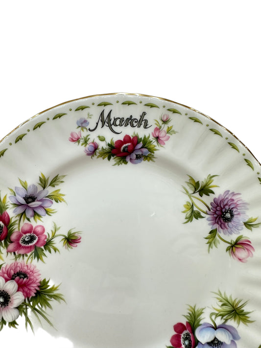Royal Albert Flower of the Month | March Anemones Luncheon Plate | Mint Condition