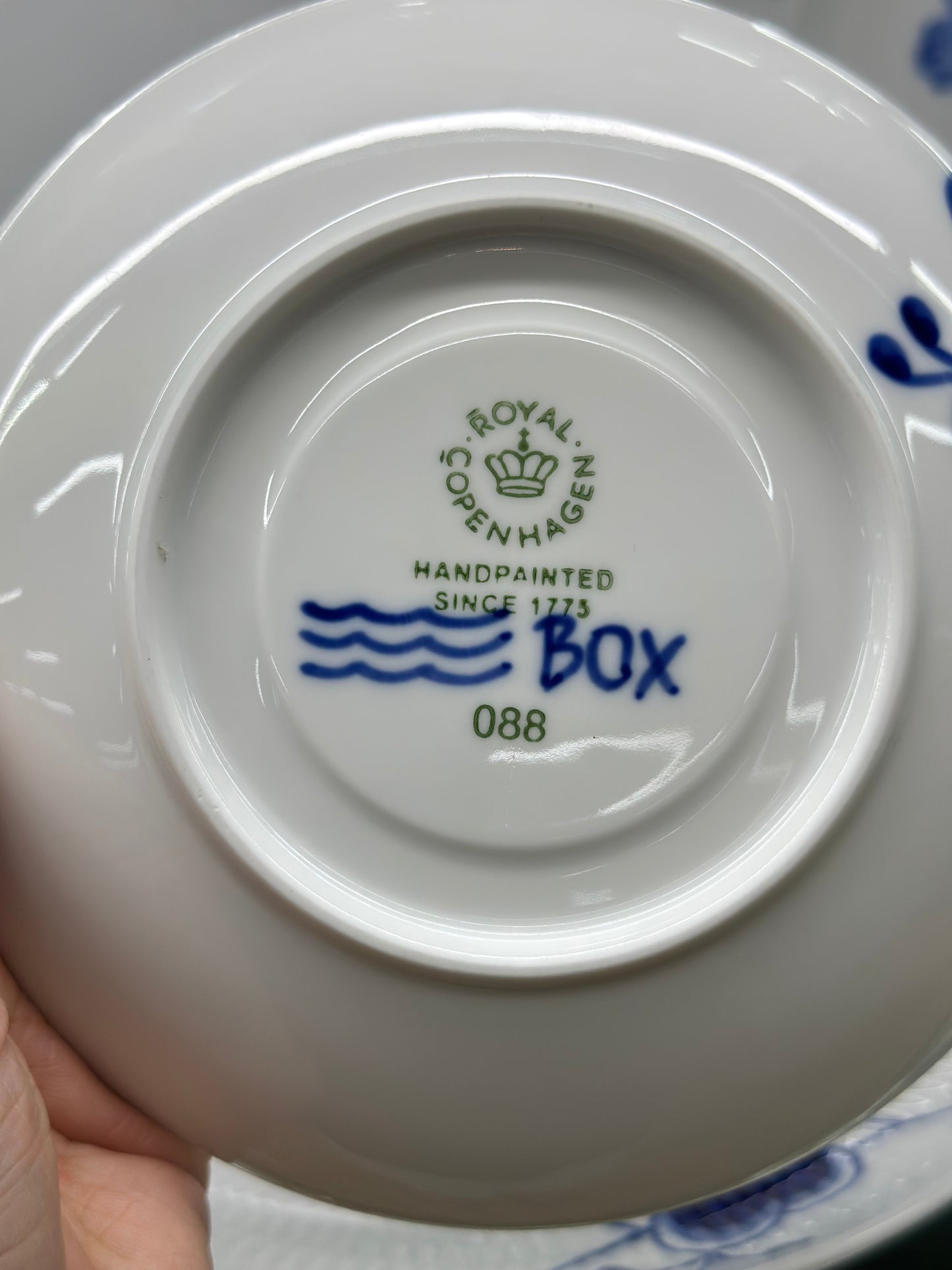 Royal Copenhagen Blue Fluted Tea Cup & Saucer | Cup No. CFX 087 & Saucer BOX 088