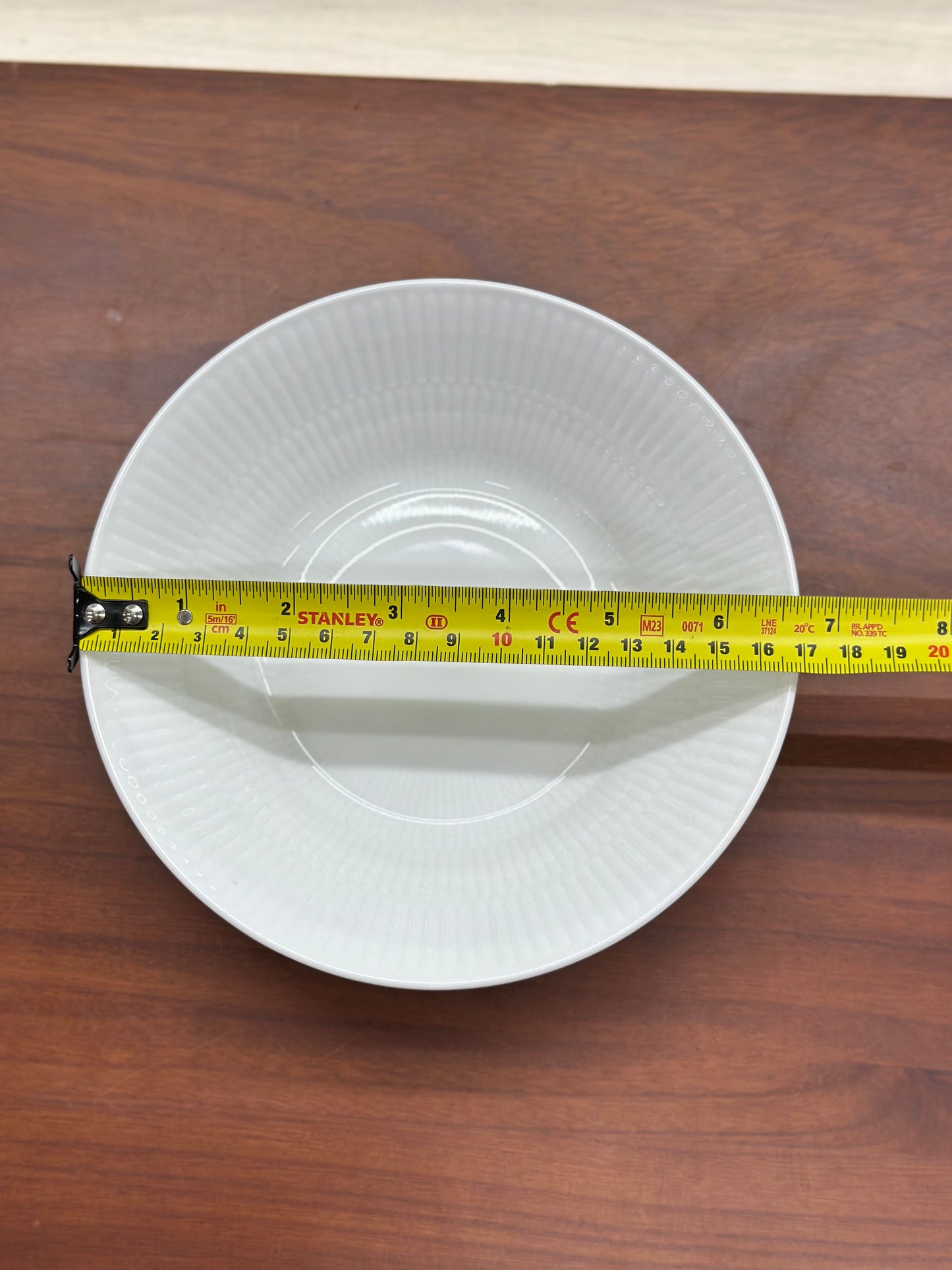 ROYAL COPENHAGEN White Fluted Deep Plate #604 | 6.8 in (17cm) Cereal Bowl | Minimalist Design