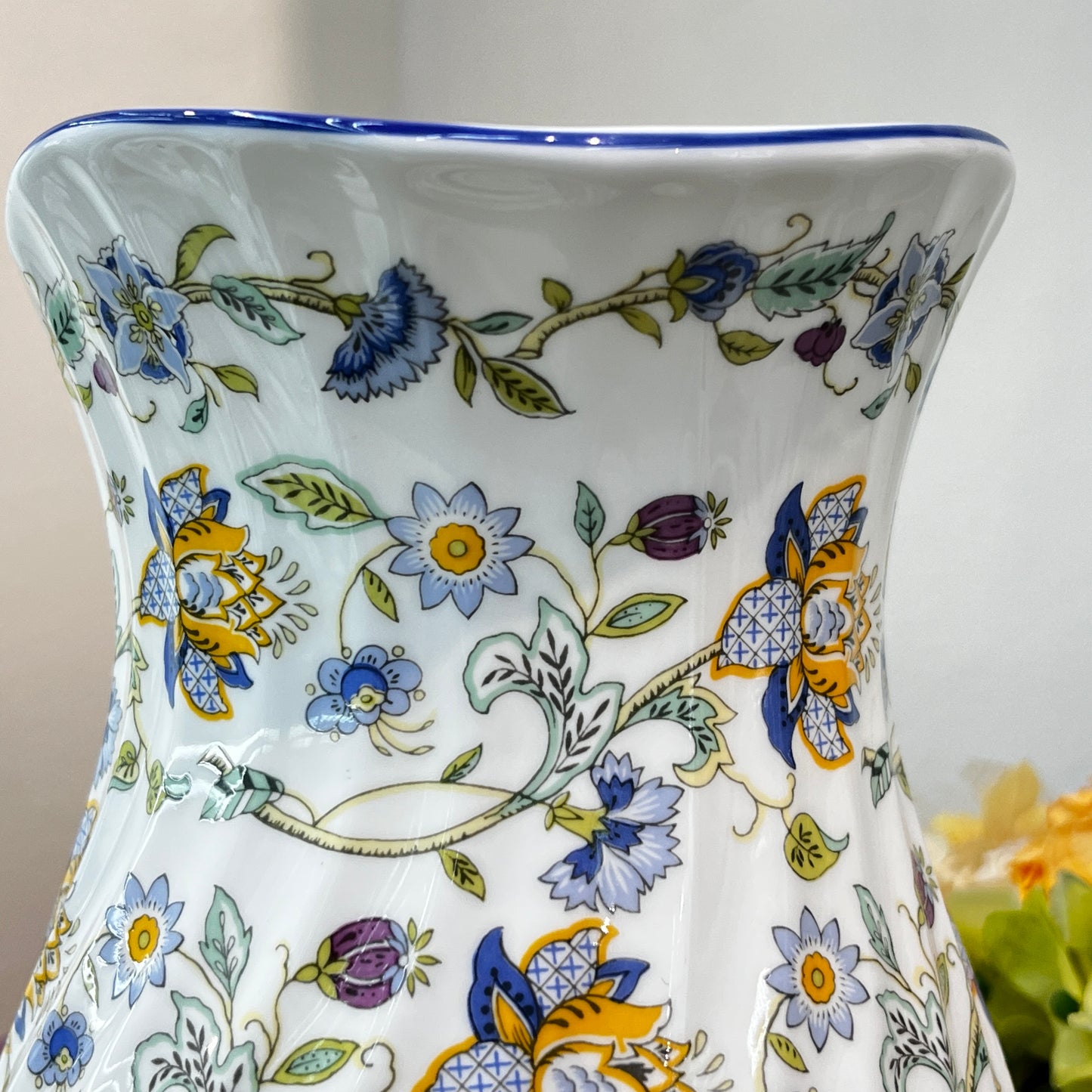 Minton Haddon Hall Blue Large Water Jug Holds 2 Quarts English Bone China