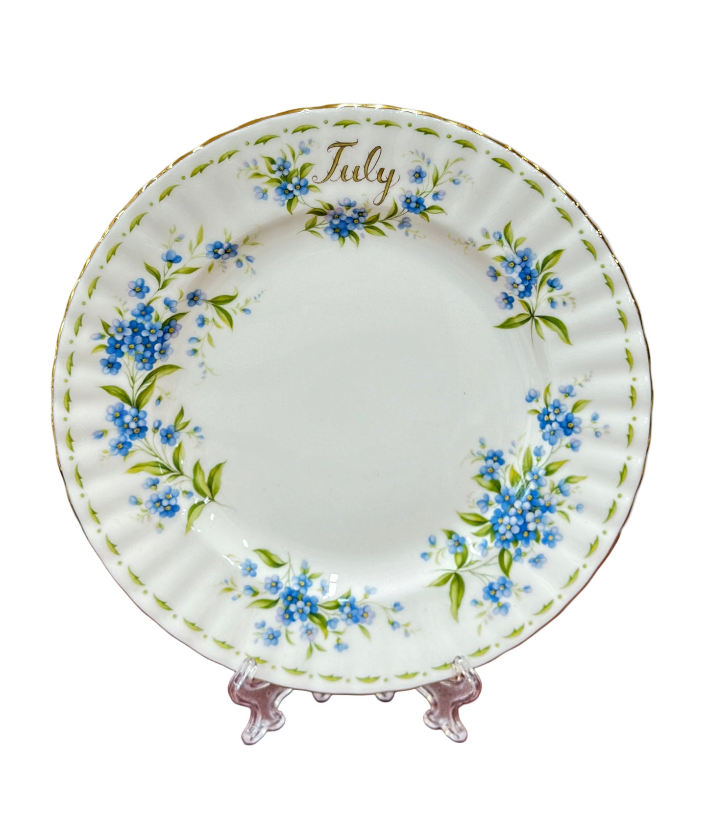 Royal Albert Flower of the Month | July Forget-Me-Not Luncheon Plate | Mint Condition