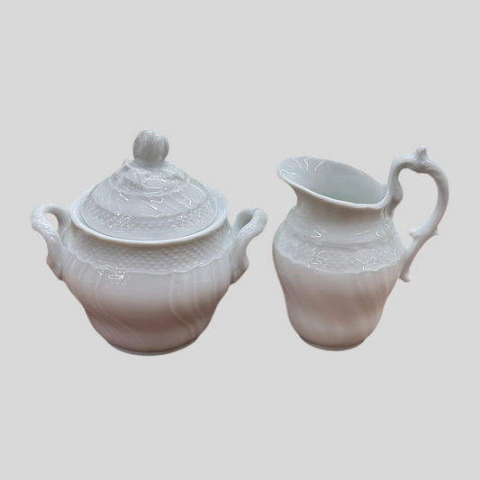 RICHARD GINORI Granduca Sugar & Creamer Set | BRAND NEW White Porcelain | Luxury Italian Tea