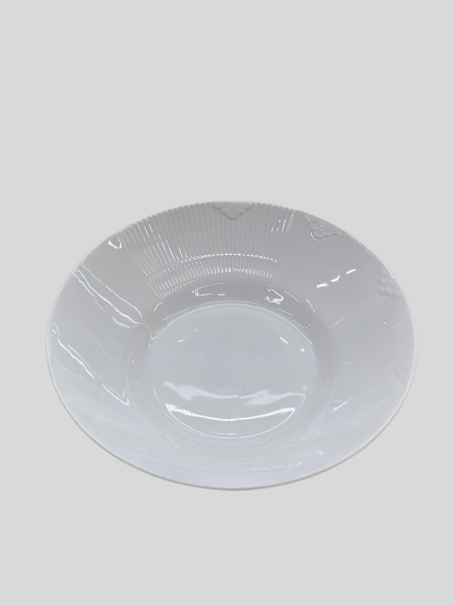 ROYAL COPENHAGEN White Half Lace Deep Plate #604 | 9.8 in (25cm) Rim Soup Bowl | Excellent Condition