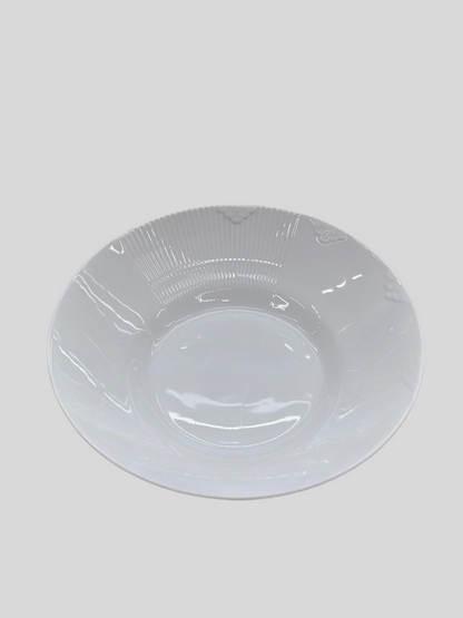 ROYAL COPENHAGEN White Half Lace Deep Plate #604 | 9.8 in (25cm) Rim Soup Bowl | Excellent Condition