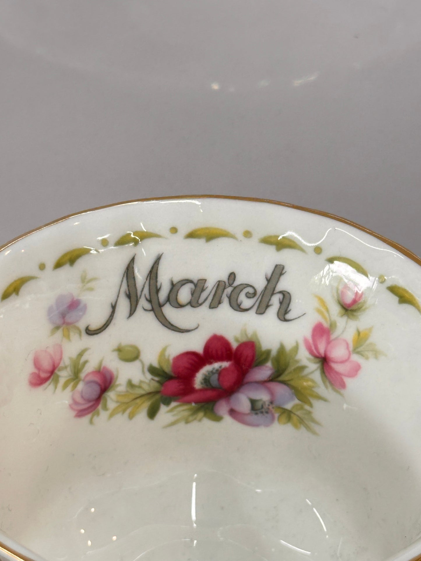 Vintage Royal Albert March Anemones Flower of the Month Teacup Duo | Fine Bone China Made in England Collectible | OOKII