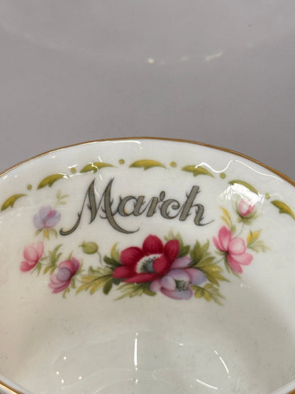 Vintage Royal Albert March Anemones Flower of the Month Teacup Duo | Fine Bone China Made in England Collectible | OOKII