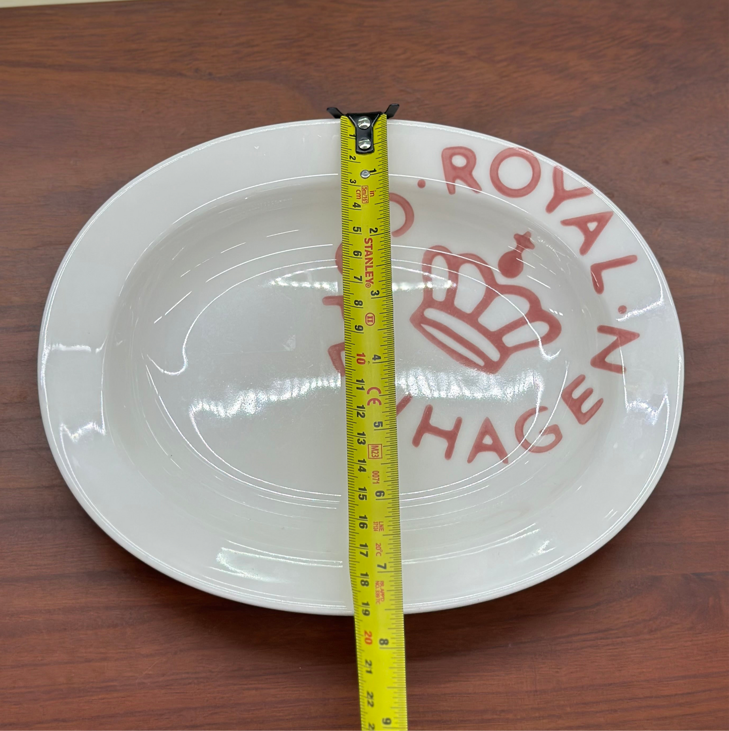 ROYAL COPENHAGEN Fajance Red Logo Oval Dish #372 | 24cm Serving Plate | Vintage Faience