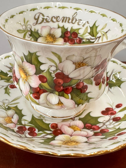 Royal Albert Flower of the Month | December Christmas Rose Cup & Saucer Set | Mint Condition