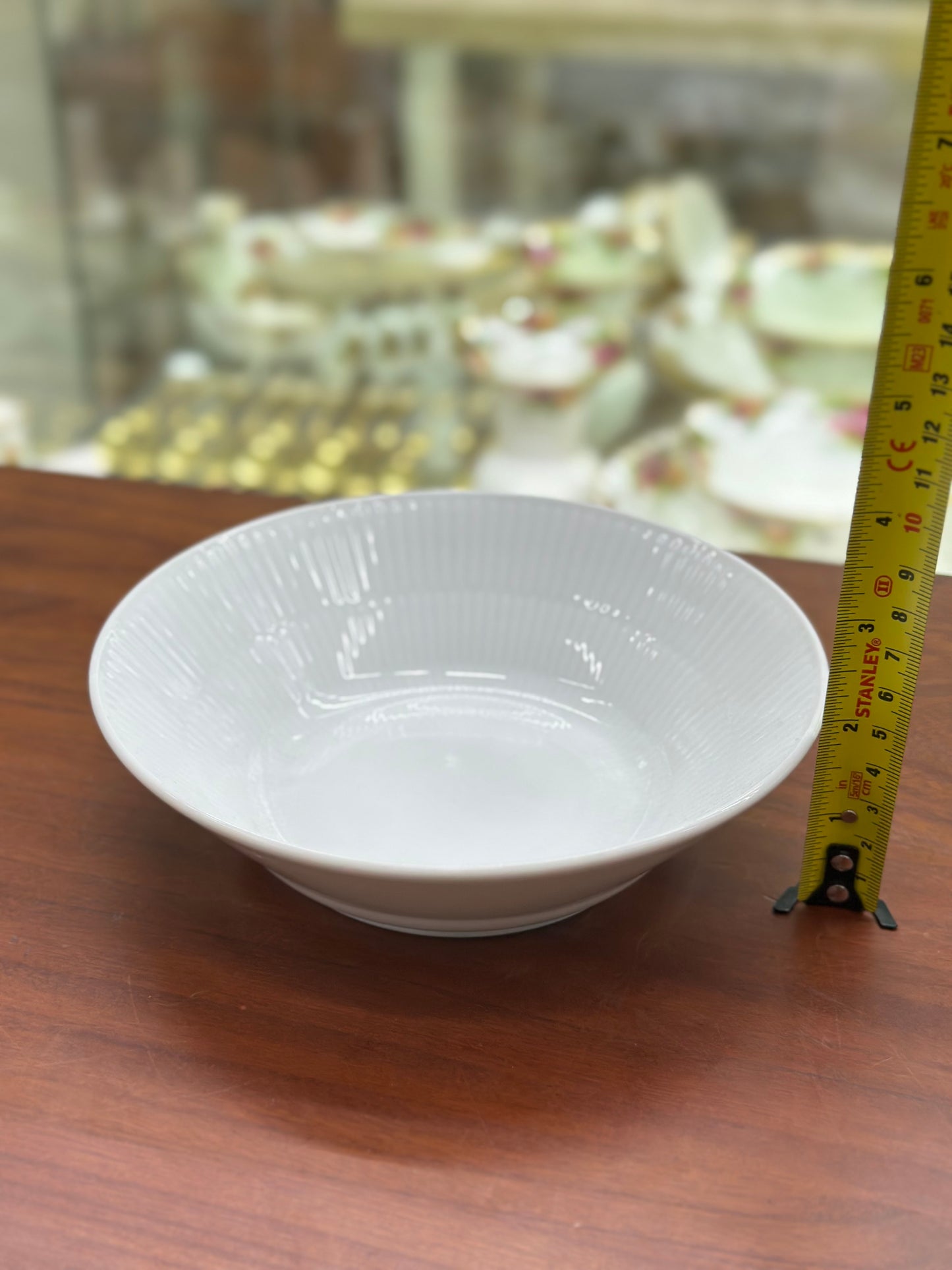 ROYAL COPENHAGEN White Fluted Deep Plate #604 | 6.8 in (17cm) Cereal Bowl | Minimalist Design
