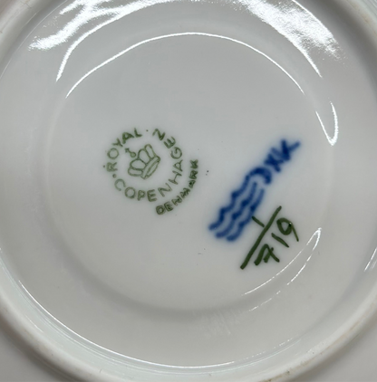 Royal Copenhagen Blue Fluted Half Lace Trio Set - Cup & Saucer (#719) and Cake Plate (#575)