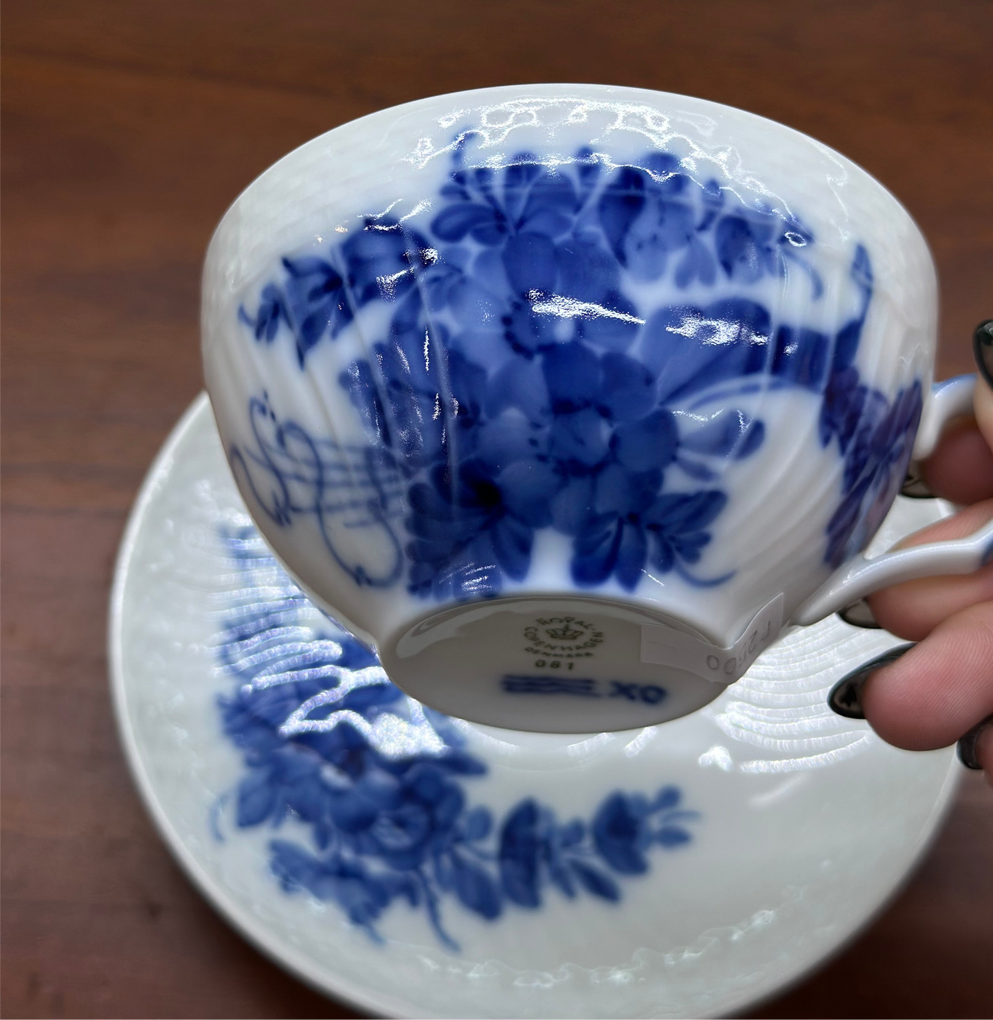 Royal Copenhagen Blå Blomst Tea Cup & Saucer Set | Design 081 & BOX 088 | Excellent Condition