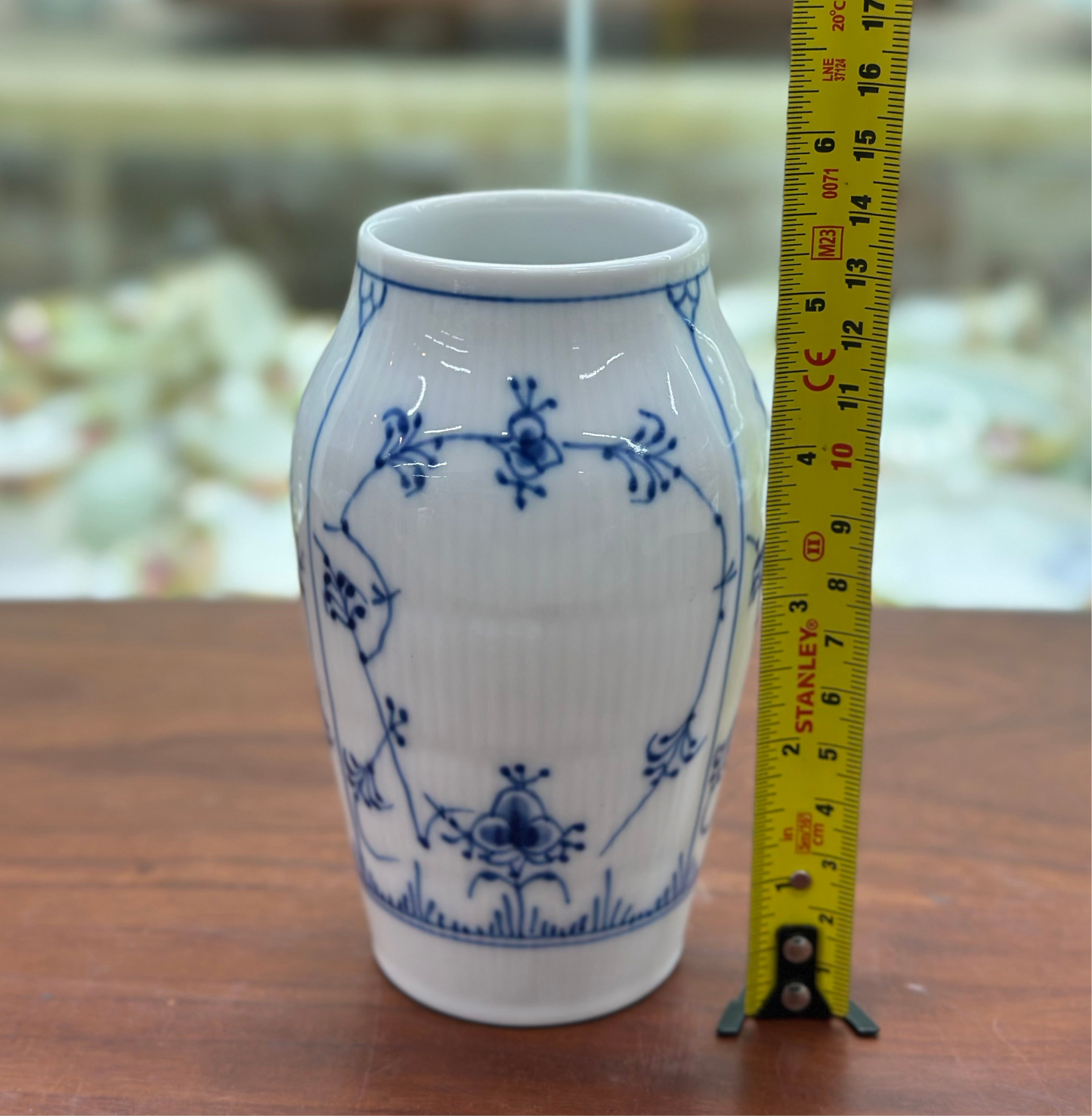 ROYAL COPENHAGEN Blue Fluted Plain Vase #384 | 13.5cm Danish Hand-Painted Porcelain