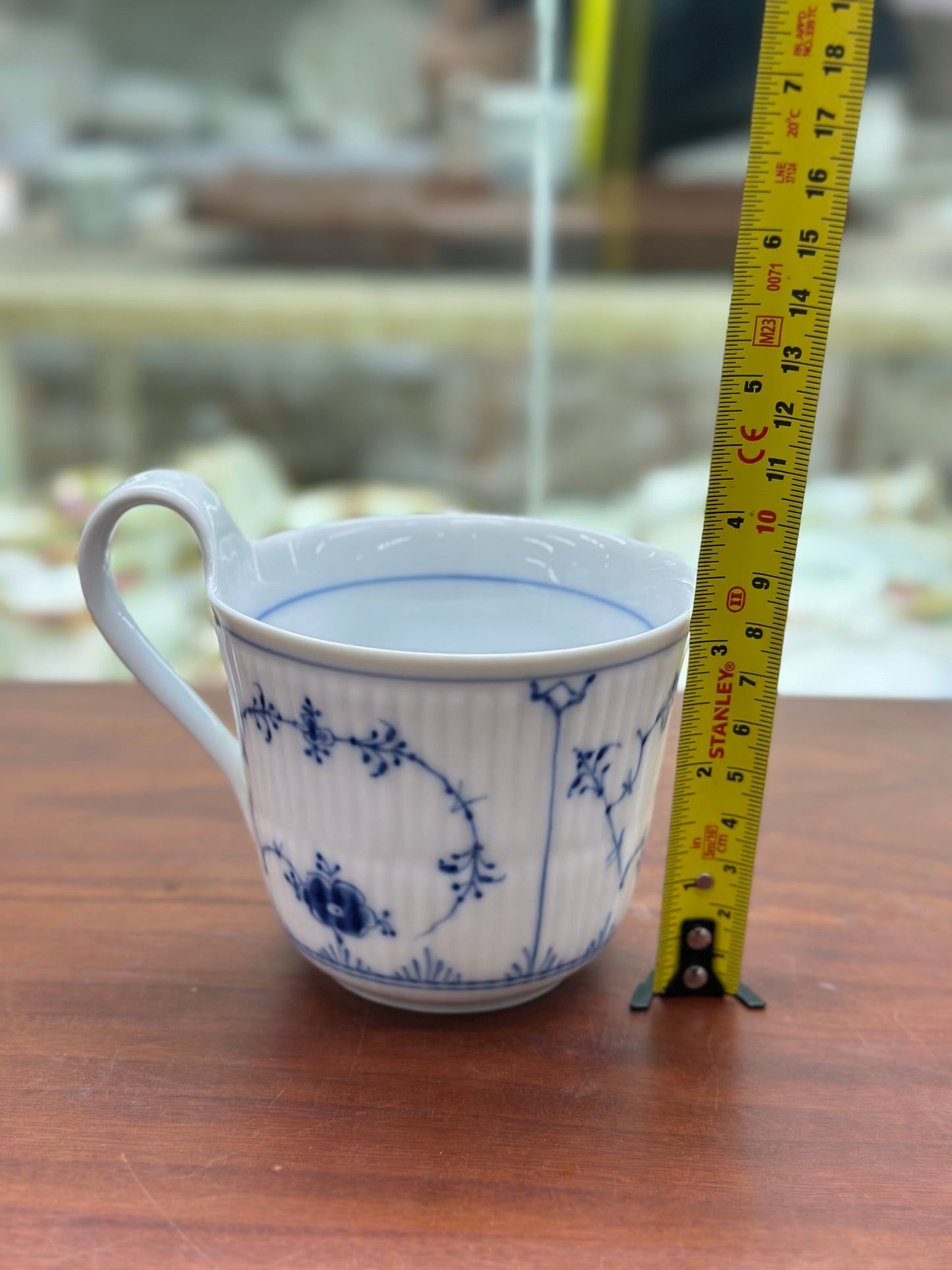 ROYAL COPENHAGEN Blue Fluted Plain High Handle Cup #090 | 25cl Danish Porcelain