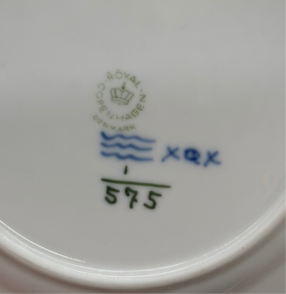 Royal Copenhagen Blue Fluted Half Lace Trio Set - Cup & Saucer (#719) and Cake Plate (#575)