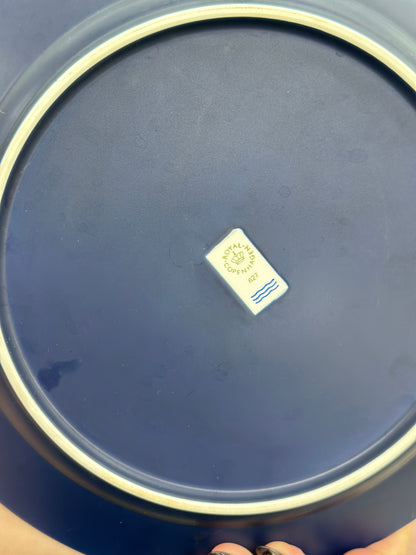 ROYAL COPENHAGEN Deep Indigo Fluted Dinner Plate #627 | 27cm | Modern Danish Design