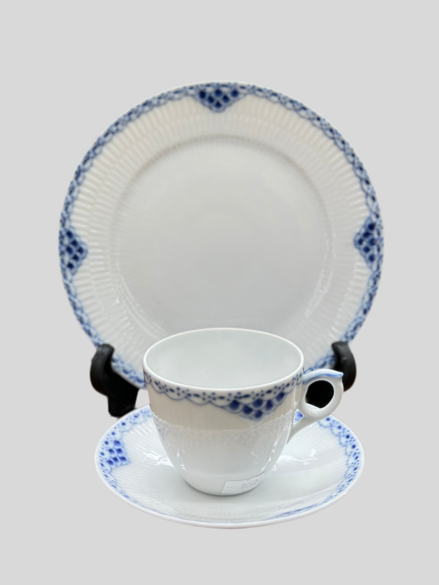 ROYAL COPENHAGEN Princess Blue Trio Set | Cup 072, Saucer 073, Plate 620 | Very Good Condition