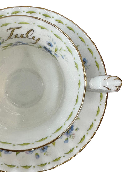 Royal Albert Flower of the Month | July Forget-Me-Not Cup & Saucer Set | Mint Condition