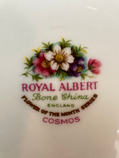 Vintage Royal Albert October Cosmos Flower of the Month Teacup Duo | Fine Bone China Made in England Collectible | OOKII