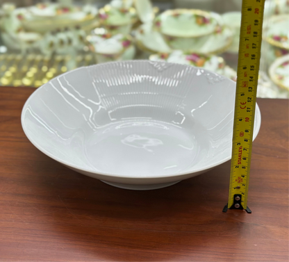 ROYAL COPENHAGEN White Half Lace Deep Plate #604 | 9.8 in (25cm) Rim Soup Bowl | Excellent Condition