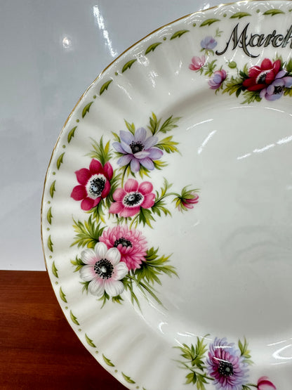 Royal Albert Flower of the Month | March Anemones Luncheon Plate | Mint Condition
