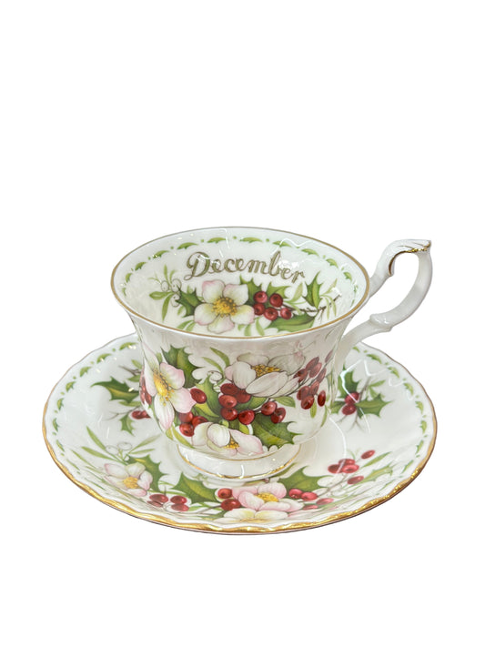 Royal Albert Flower of the Month | December Christmas Rose Cup & Saucer Set | Mint Condition