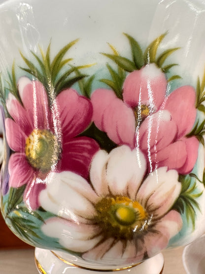 Vintage Royal Albert October Cosmos Flower of the Month Teacup Duo | Fine Bone China Made in England Collectible | OOKII