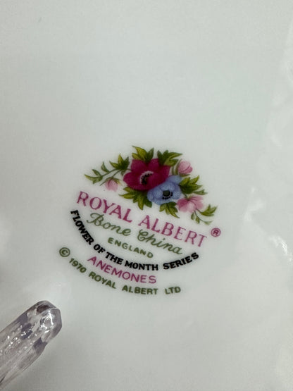 Royal Albert Flower of the Month | March Anemones Luncheon Plate | Mint Condition