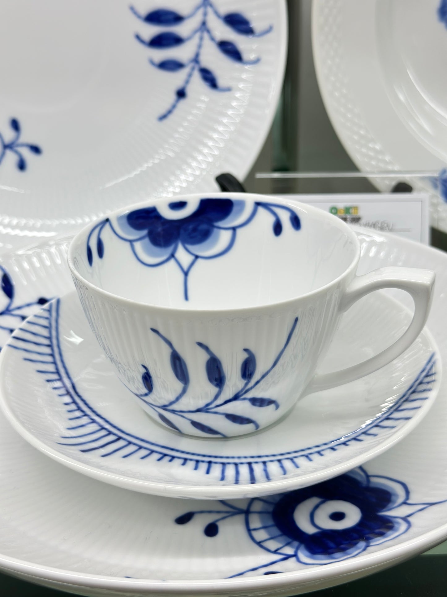 Royal Copenhagen Blue Fluted Tea Cup & Saucer | Cup No. CFX 087 & Saucer BOX 088