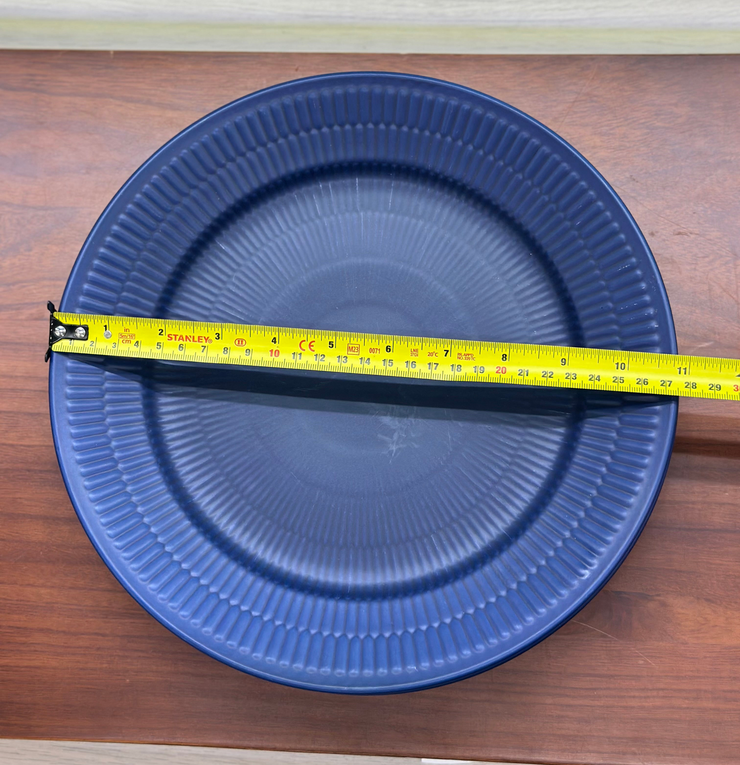 ROYAL COPENHAGEN Deep Indigo Fluted Dinner Plate #627 | 27cm | Modern Danish Design