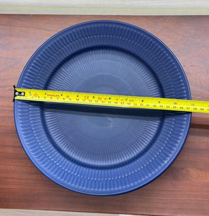 ROYAL COPENHAGEN Deep Indigo Fluted Dinner Plate #627 | 27cm | Modern Danish Design