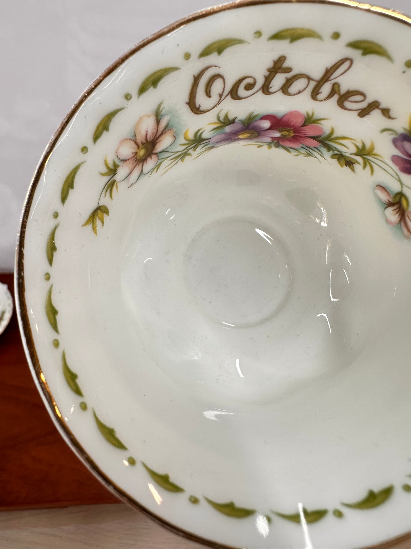 Vintage Royal Albert October Cosmos Flower of the Month Teacup Duo | Fine Bone China Made in England Collectible | OOKII