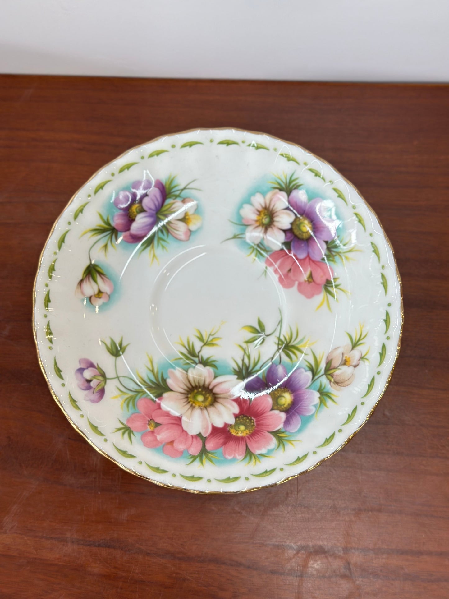 Vintage Royal Albert October Cosmos Flower of the Month Teacup Duo | Fine Bone China Made in England Collectible | OOKII