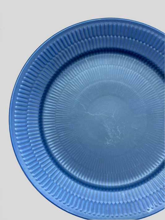 ROYAL COPENHAGEN Deep Indigo Fluted Dinner Plate #627 | 27cm | Modern Danish Design