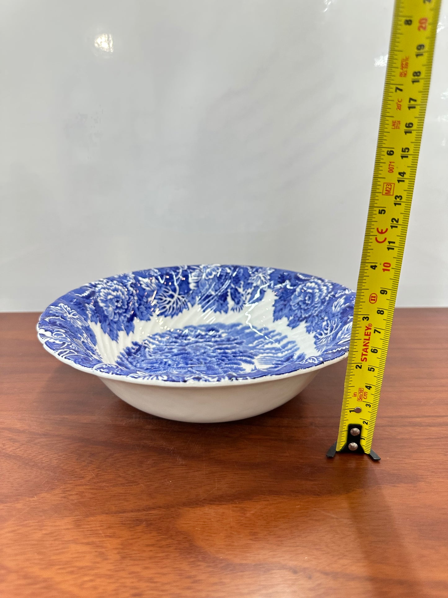 Rare Vintage WOODS WARE Blue & White English Scenery Transferware Bowl | Mint Condition Antique Collector Plate