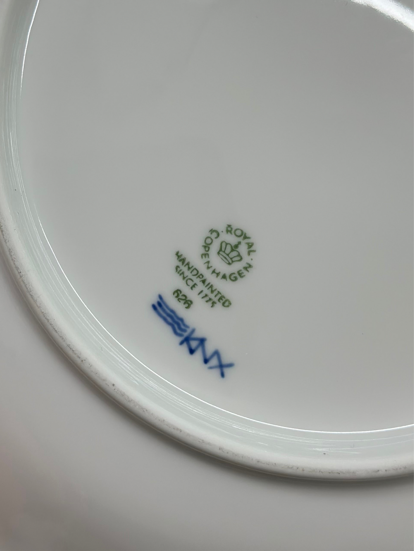 ROYAL COPENHAGEN Blue Palmette Dinner Plate #626 KNX & JGX | 26cm | Hand-Painted | Very Good Condition