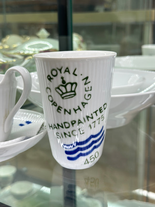 ROYAL COPENHAGEN Fluted Logo Beaker #450 | 11oz Tumbler | Hand-Painted Mark | VGC