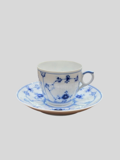 Royal Copenhagen Blue Fluted Cup & Saucer | Cup No. 072 & Saucer No. 082