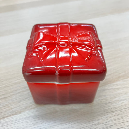 Le Creuset Mini Gift Box Ramekin with Lid Cerise Red Stoneware