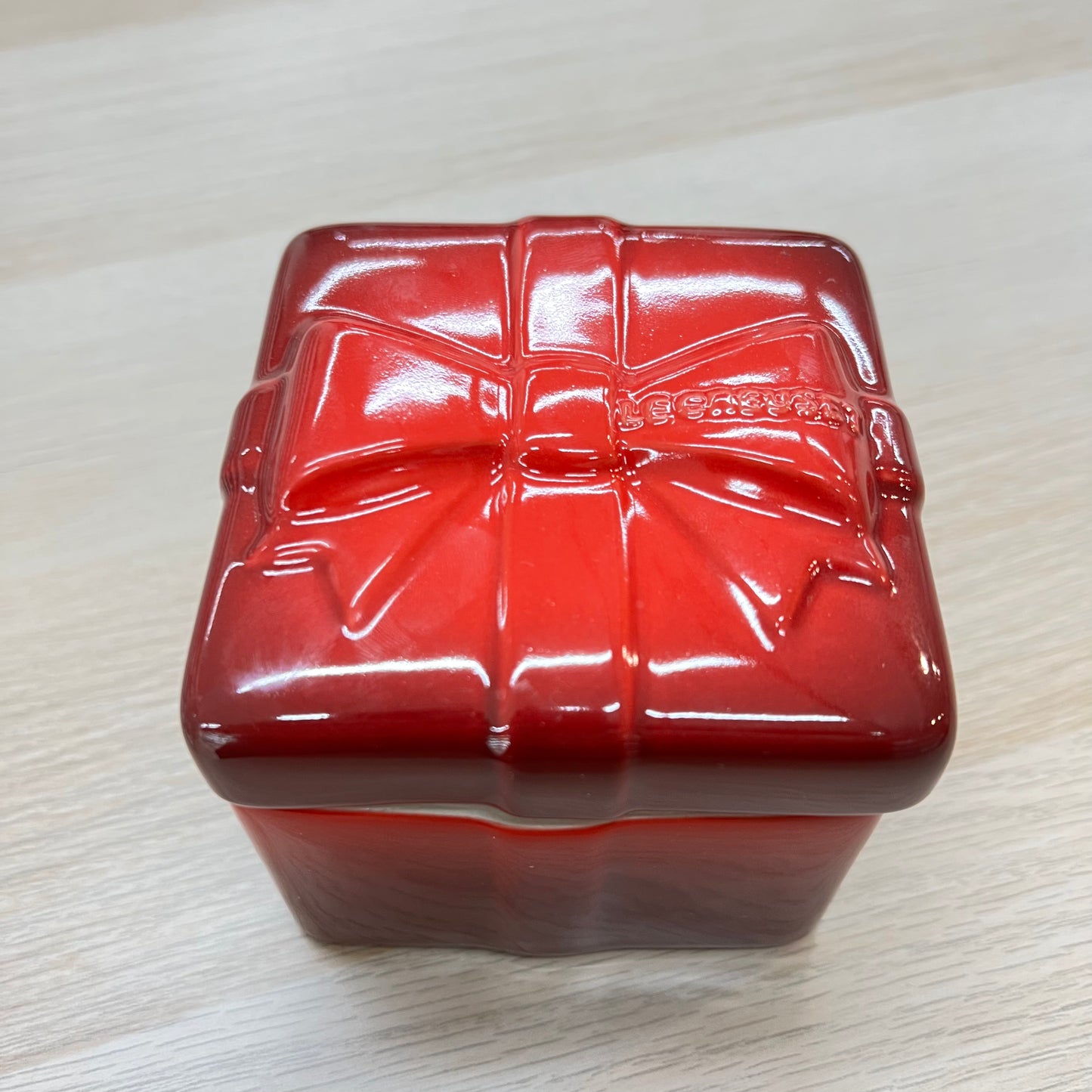 Le Creuset Mini Gift Box Ramekin with Lid Cerise Red Stoneware