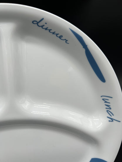 CORELLE Blue Branch Divider Lunch Plates