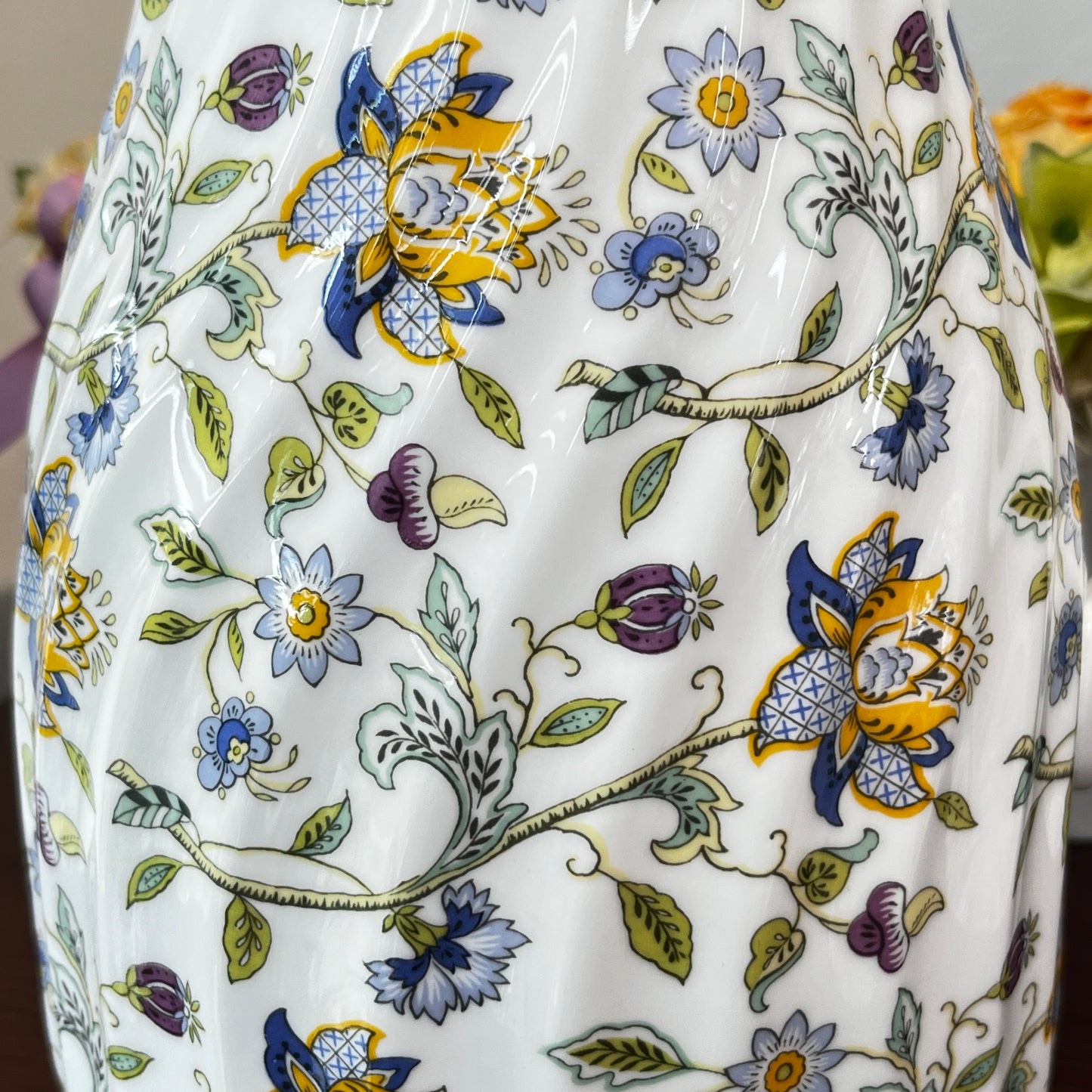 Minton Haddon Hall Blue Large Water Jug Holds 2 Quarts English Bone China