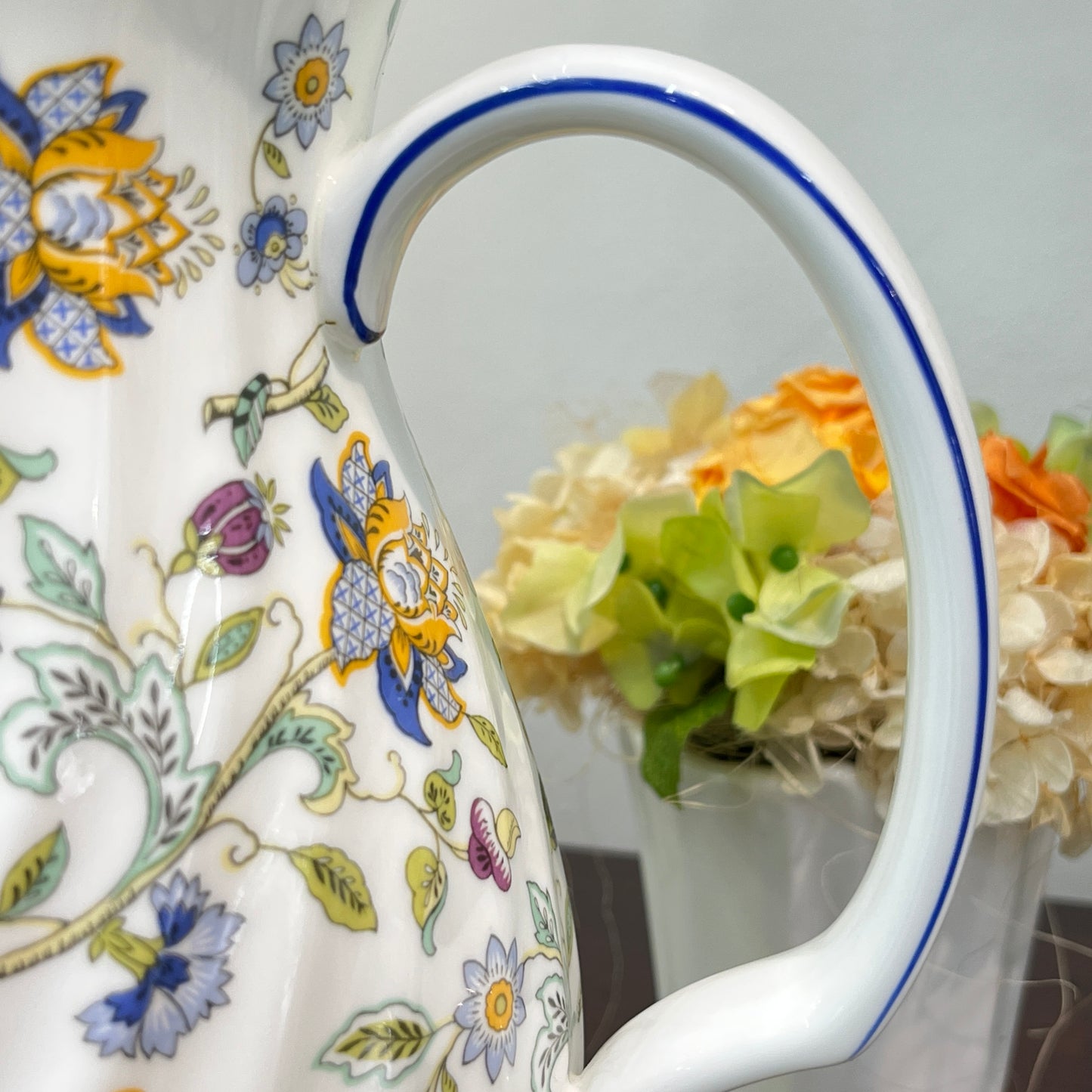Minton Haddon Hall Blue Large Water Jug Holds 2 Quarts English Bone China