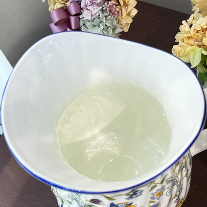 Minton Haddon Hall Blue Large Water Jug Holds 2 Quarts English Bone China