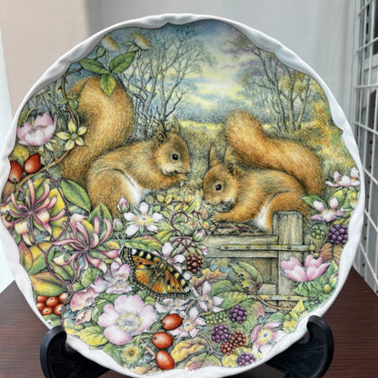 Royal Albert Countryside Friends Collectors Plate - Squirrels Enjoying Autumn Fruits, Collectible Plates, English Bone China